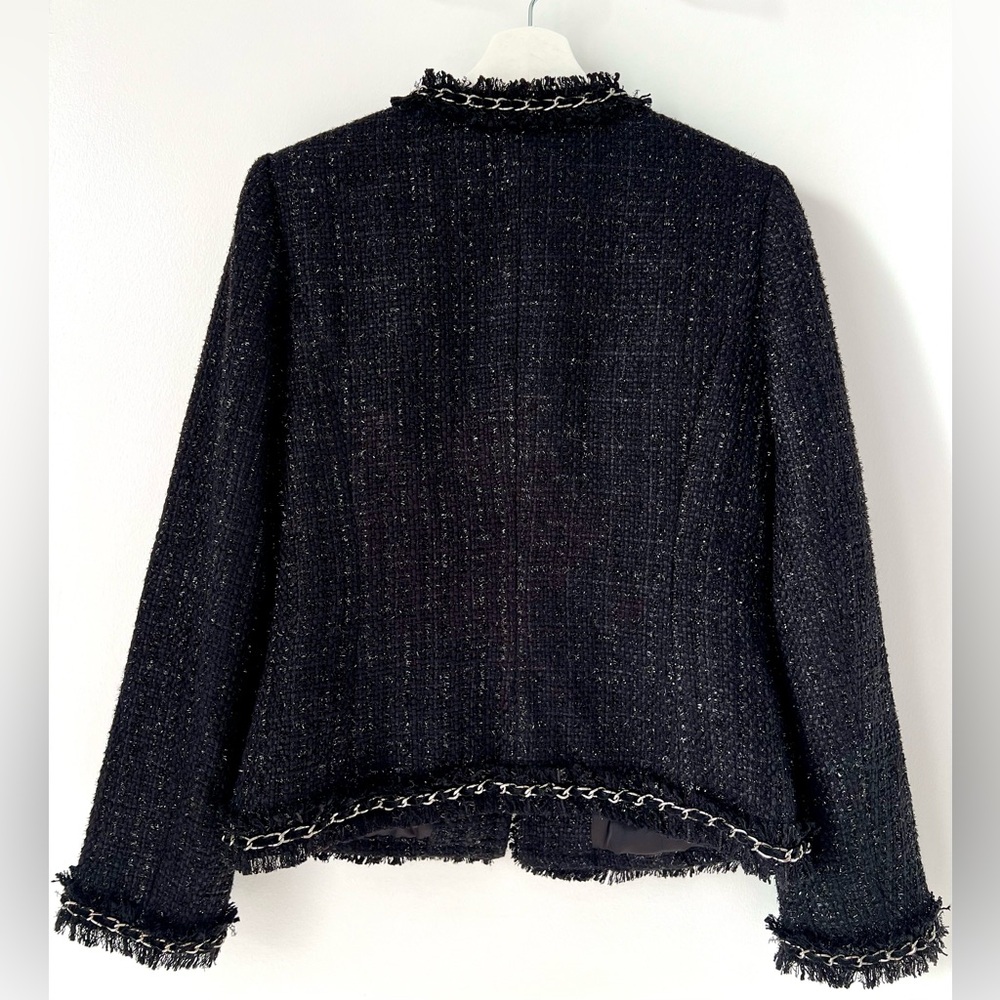 Boston Proper Elegant Black Shimmer Jacket - Picture 4 of 8